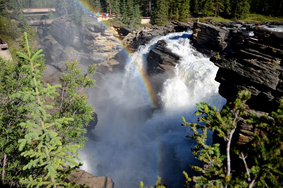 17 Rainbow Over Athabasca Falls On Icefields Parkway